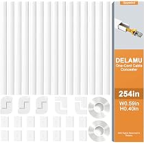 Amazon.com: Delamu 254in Cord Covers for Wires on Wall, One-Cable ...