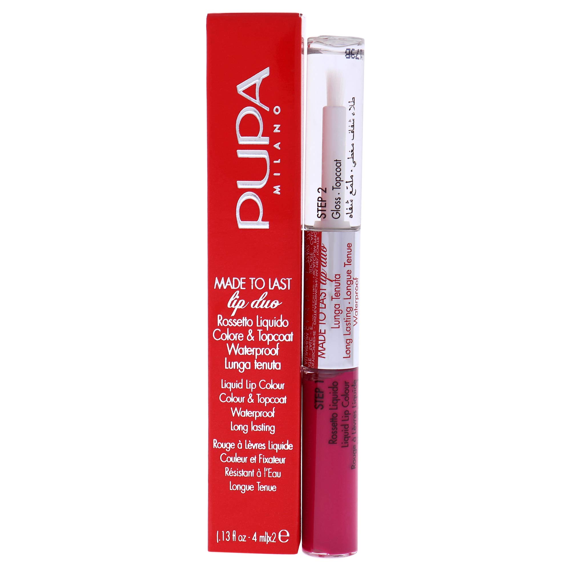 Pupa Milano Made To Last Lip Duo - 004 Geranium Fuchsia For Women 0.13 oz Lipstick