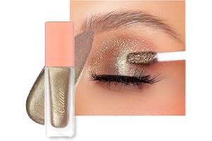 Oulac Liquid Glitter Eyeshadow – Sheer Lime Gold Eyeshadow & Eyeliner, Blendable Sparkly Eye Make-up, Crease Resistant, Vegan
