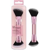 Real Techniques Angled Fan Finishing Brush, Dual-Ended Contour, Bronzer & Blush Makeup Brush for Blending Powder or Cream Products, UltraPlush Bristles, Cruelty-Free, 1 Count