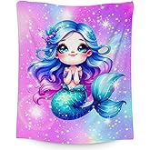 BEOIIBIRD Mermaid Blanket for Kids - 40" x 50" Inches Warm Plush Girls Blankets Gifts - Cute Throw Decor Stuff for Sofa, Travel