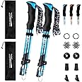 YOVITAL Trekking Poles - Aluminum 7075 Adjustable Walking Sticks with Quick Locks, Expandable to 53", Ultralight for Hiking, Camping, Mountains (Set of 2)