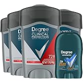 Degree Deodorant for Men, Clinical Protection 4-Pack, Sport Strength 72H Antiperspirant, Soft Solid + 72H Cool Rush Travel-Size Deodorant