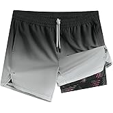 maamgic Men's 5'' Athletic Shorts 2 in 1 Running Shorts Recycled Polyester Workout Shorts