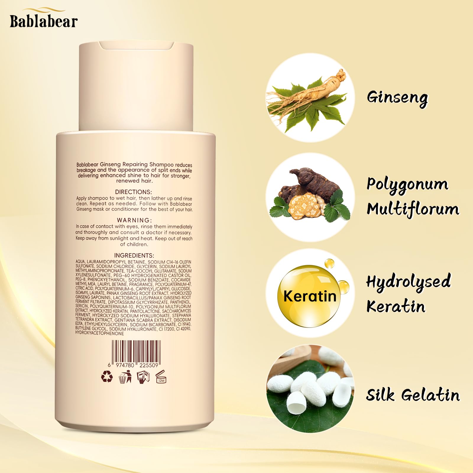 Moisturizing Shampoo for Thinning,Fine,frizzy,Damaged Hair. Hydrating,Nourishing,Repairing.Adds Shine & Leaves Hair Feeling Soft.Sulfate Free,Silicone Free.(9.3floz)