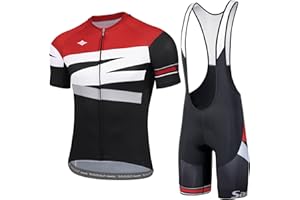 Santic Men's Cycling Jersey Set Bib Shorts 4D Padded Short Sleeve Outfits Set Quick-dry