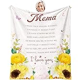 ecarco Mema Gifts - Gifts for Mema - Mema Gifts from Grandchildren - Birthday/Mothers Day for Mema Sunflower Flannel Throw Blanket 60" x 50"