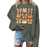 AIMITAG Fall Sweatshirt for Women Funny Fall Words Graphic Sweatshirt Autumn Letter Print Long Sleeve Halloween Pullover Tops