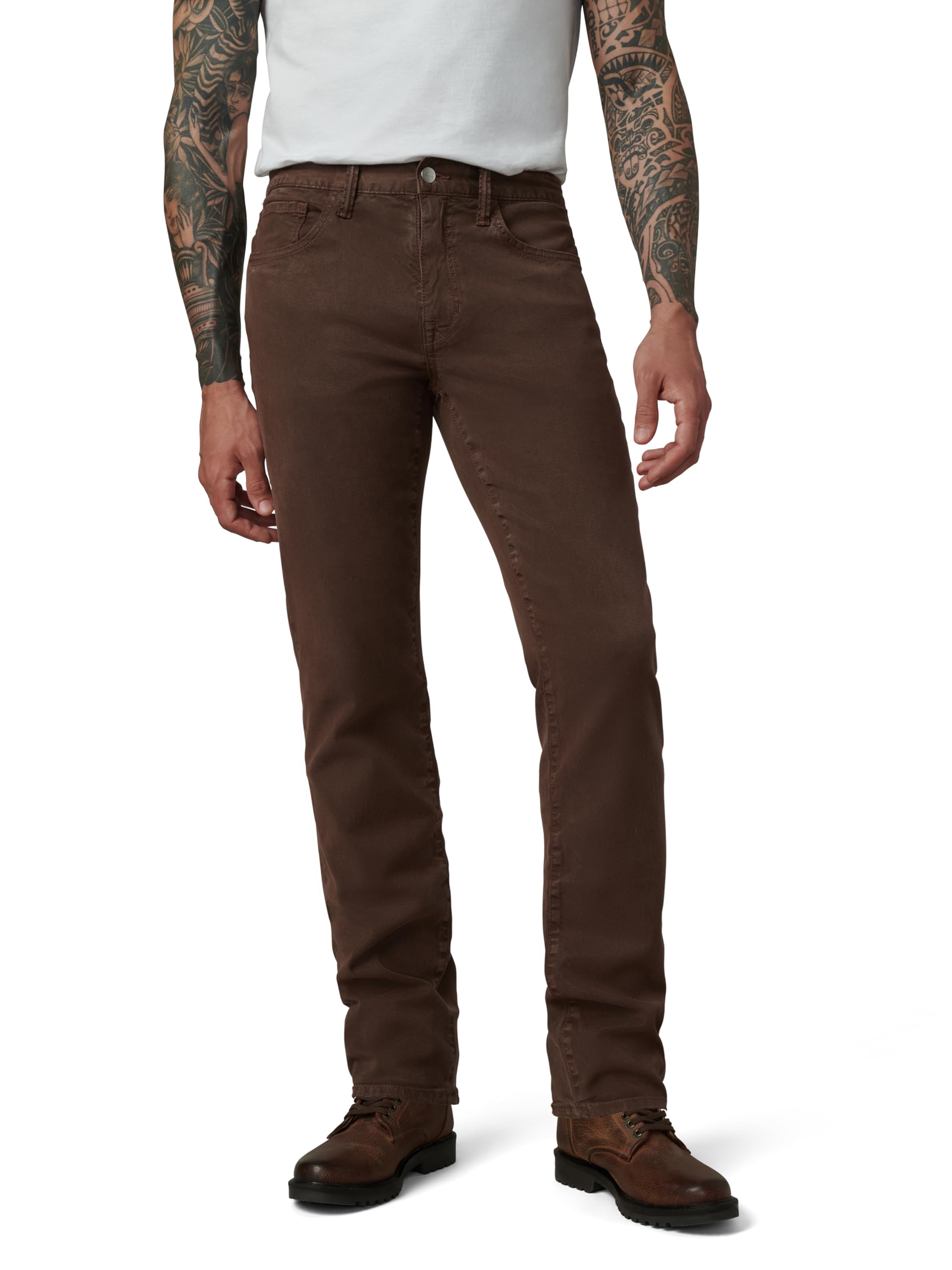 Joe’s Jeans Men’s Brixton Non-Denim Straight and Narrow Leg Twill Pant, Chocolate Martini