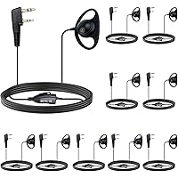 Retevis Walkie Talkie Earpiece with Mic, 2 pin, D Shape, for Retevis RT21 RT68 RT68H H777 H777H, Compatible with Baofeng BF-8