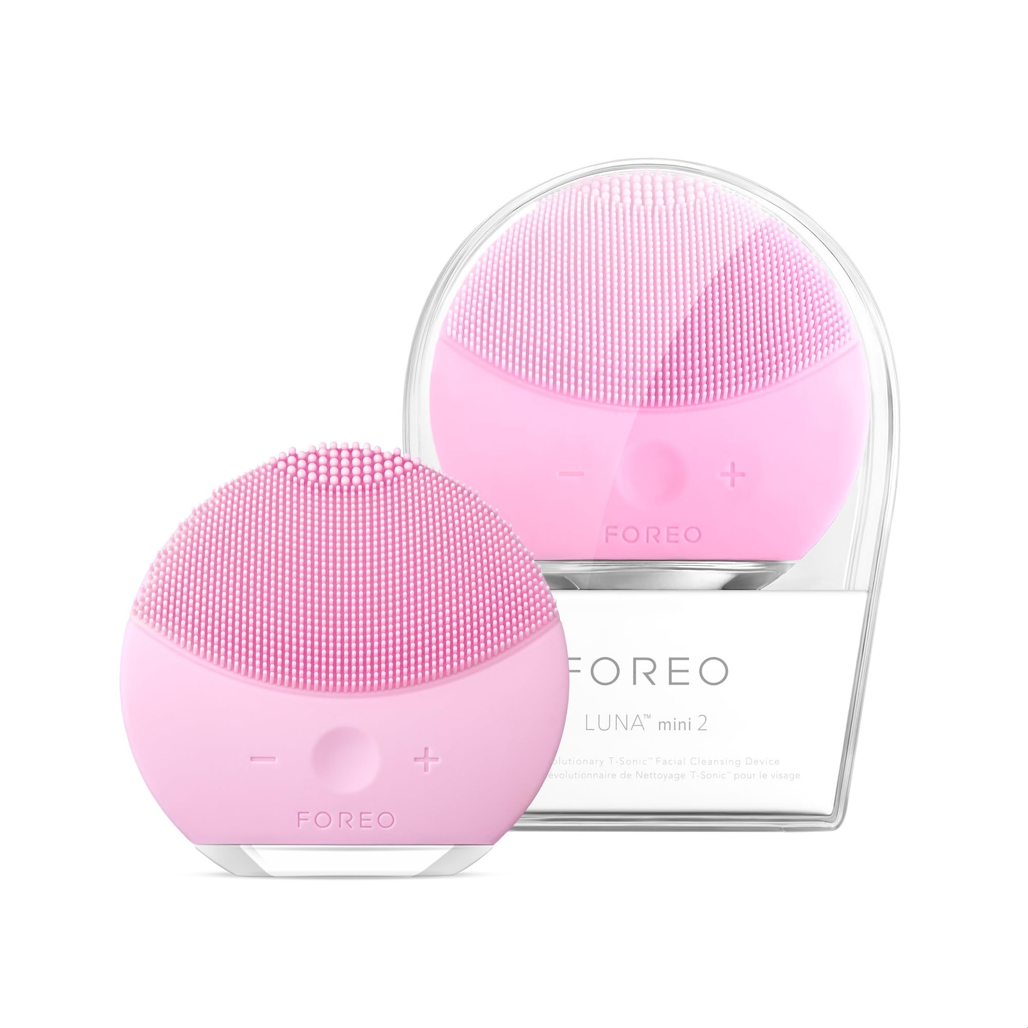 FOREO LUNA mini 2 Facial Cleansing Brush - Travel Accessories - Face Massager Electric - All Skin Types Ultra-hygienic Skincare - Simple Face Wash - Silicone Electric Face Cleanser - Pearl Pink