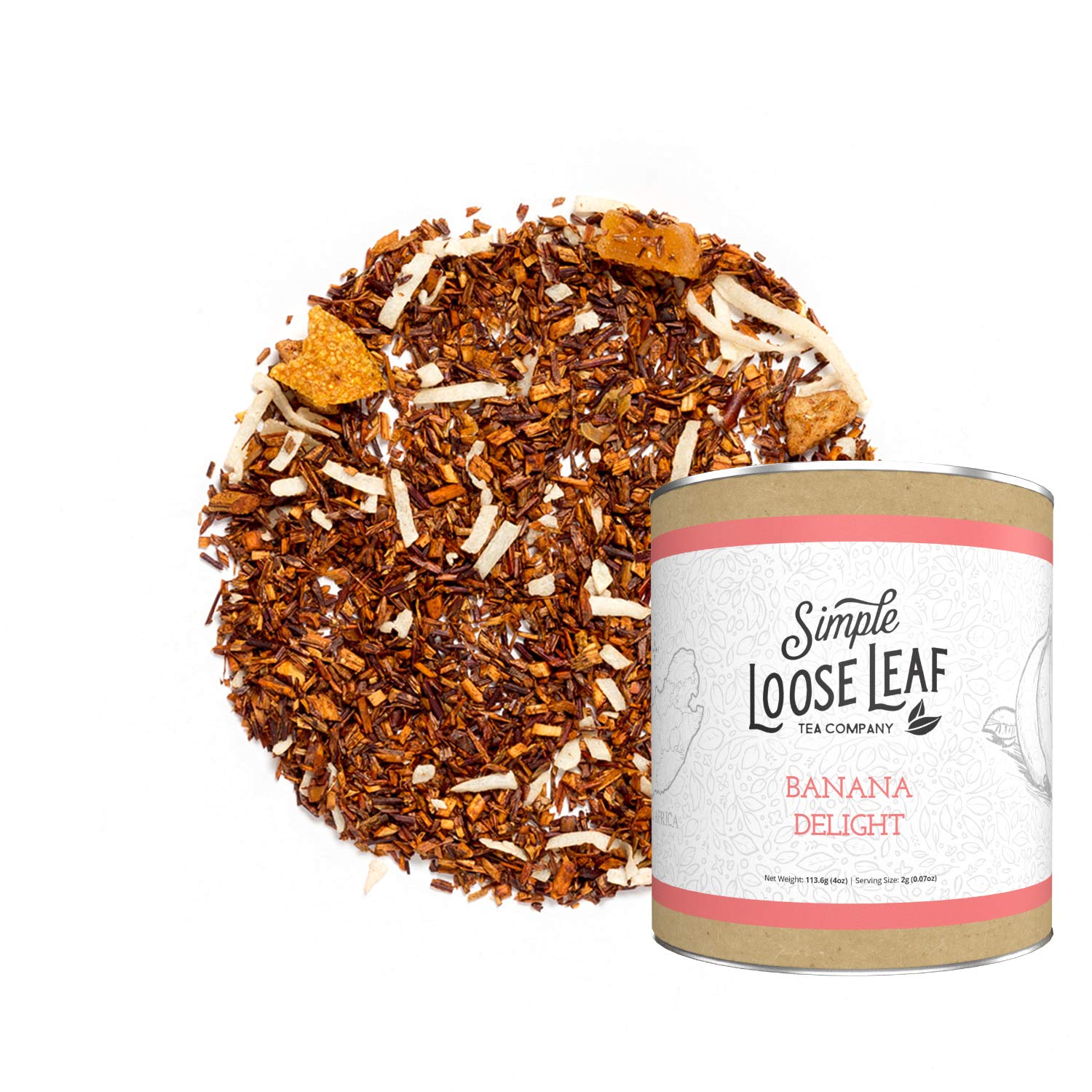 Simple Loose Leaf - Banana Delight Tea - Premium Loose Leaf Herbal Tea - Caffeine Free - Sweet and Earthy (4 Ounce)