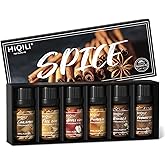 HIQILI Spice Fragrance Oil, Scented Oil 6x10ml for Candle Making Soap Slime, Fall Essential Oils for Diffuser Home, Cinnamon