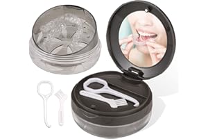 HEIGOEOST Denture Case, Leak Proof Denture Bath Case Cup Kit for Travel Cleaning, Denture Holder Box Bath Soaking Container for Women & Men with Mirror, Strainer, Removal Tool and Denture Brush(Grey)