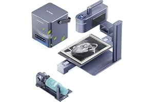 LaserPecker 4 Laser Engraver with Air Purifier, Slide and Rotary Extension, Fiber and Diode Laser Engraving Cutting Machine for Metal Wood Leather Plastic Acylic Jewelry Craft Engraving