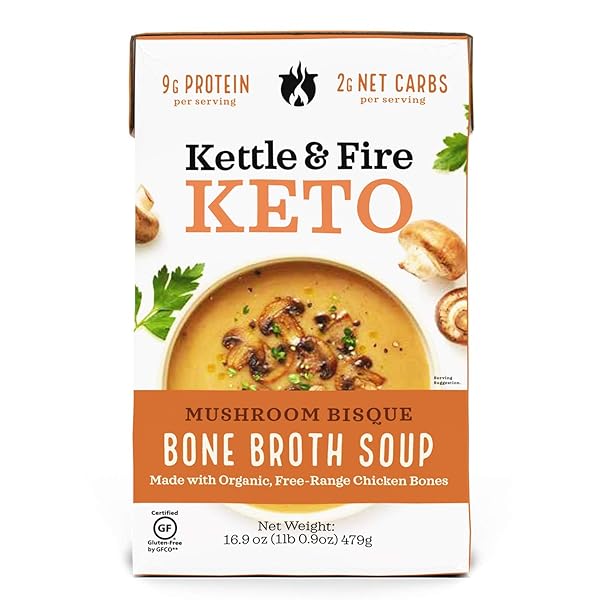 KETTLE & FIRE MUSHROOM BISQUE KETO SOUP, 16.9 OZ