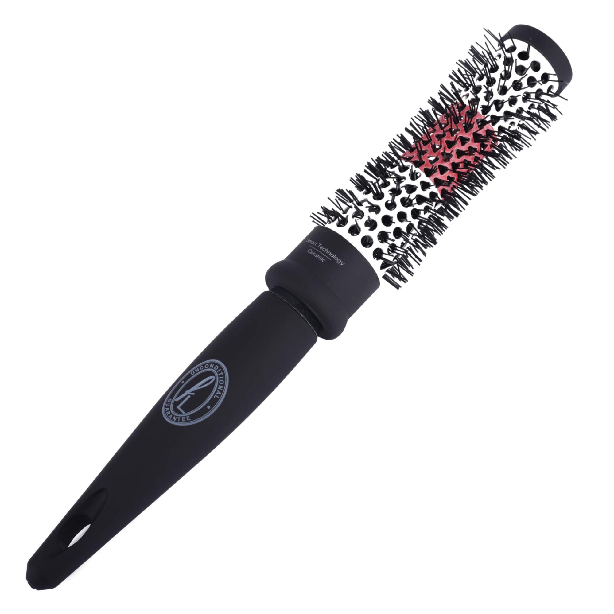 Ceramic Hairbrushes by Finelines - Eliminates Frizz and Flyaway Hairs - Protects Hair from Heat using our Thermochromic Technology (Small Round Brush)