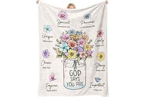 DAMAIGIIFT Christian Gifts for Women, Christian Blanket with Flowers, Christmas Best Gifts for Women, Faith Birthday Blanket for Women, Inspiration Encouragement Religious Gifts, Mothers Day Easter Nourish Soul