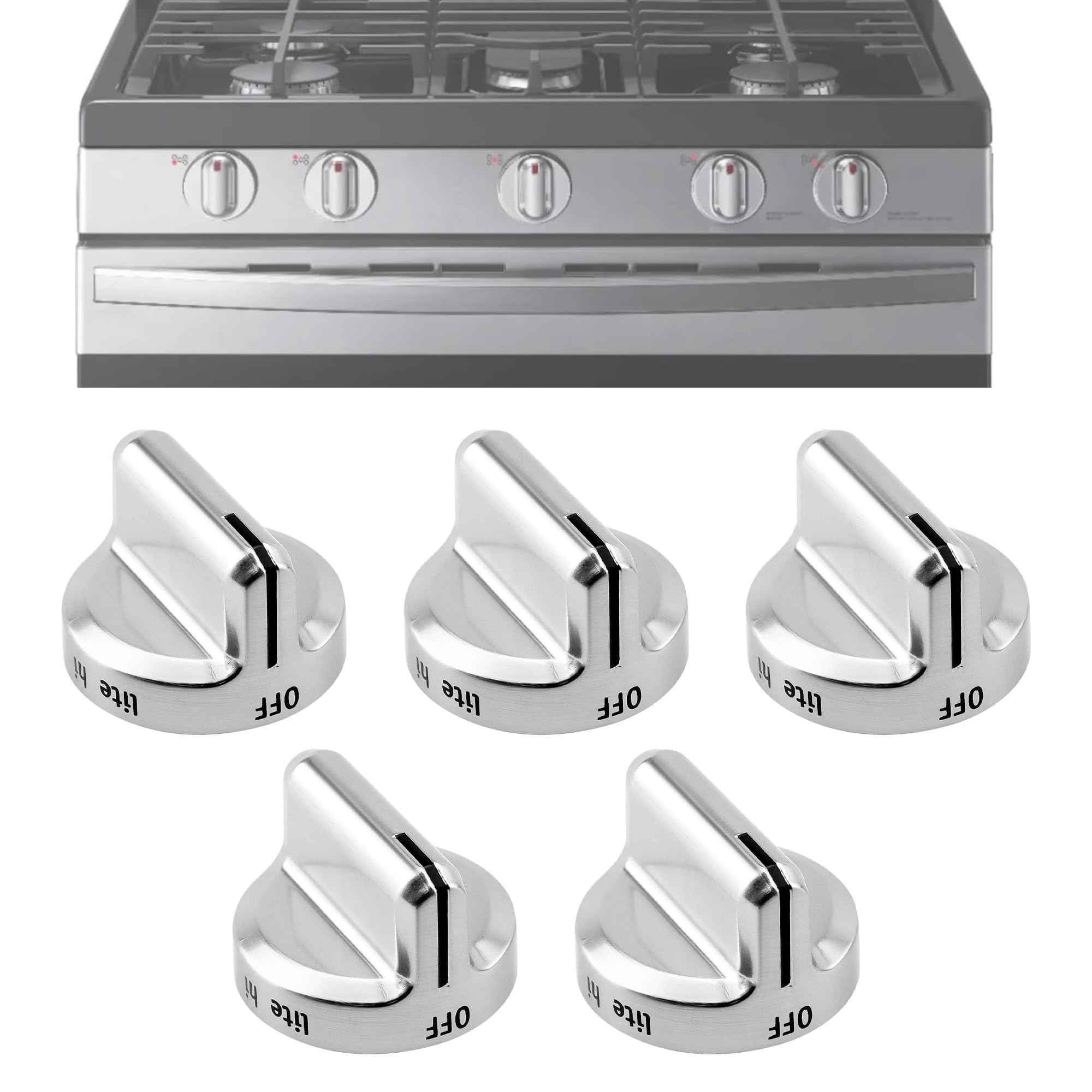 Photo 1 of 5304502763 Stove Knobs Replacement,Compatible with Frigidaire Gas Range Stove Oven,for Frigidaire gas stove knobs Replaces PS11724147 AP5984069 EAP11724147 4279473,Fits FGGF3035RFA FGGF3035RFC(5 Pack)
