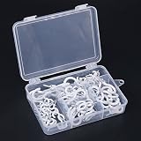 GLARKS 100 White Vinyl Cup Hooks Screw 6 Sizes Ceiling Mug Hangers Assortment view 5