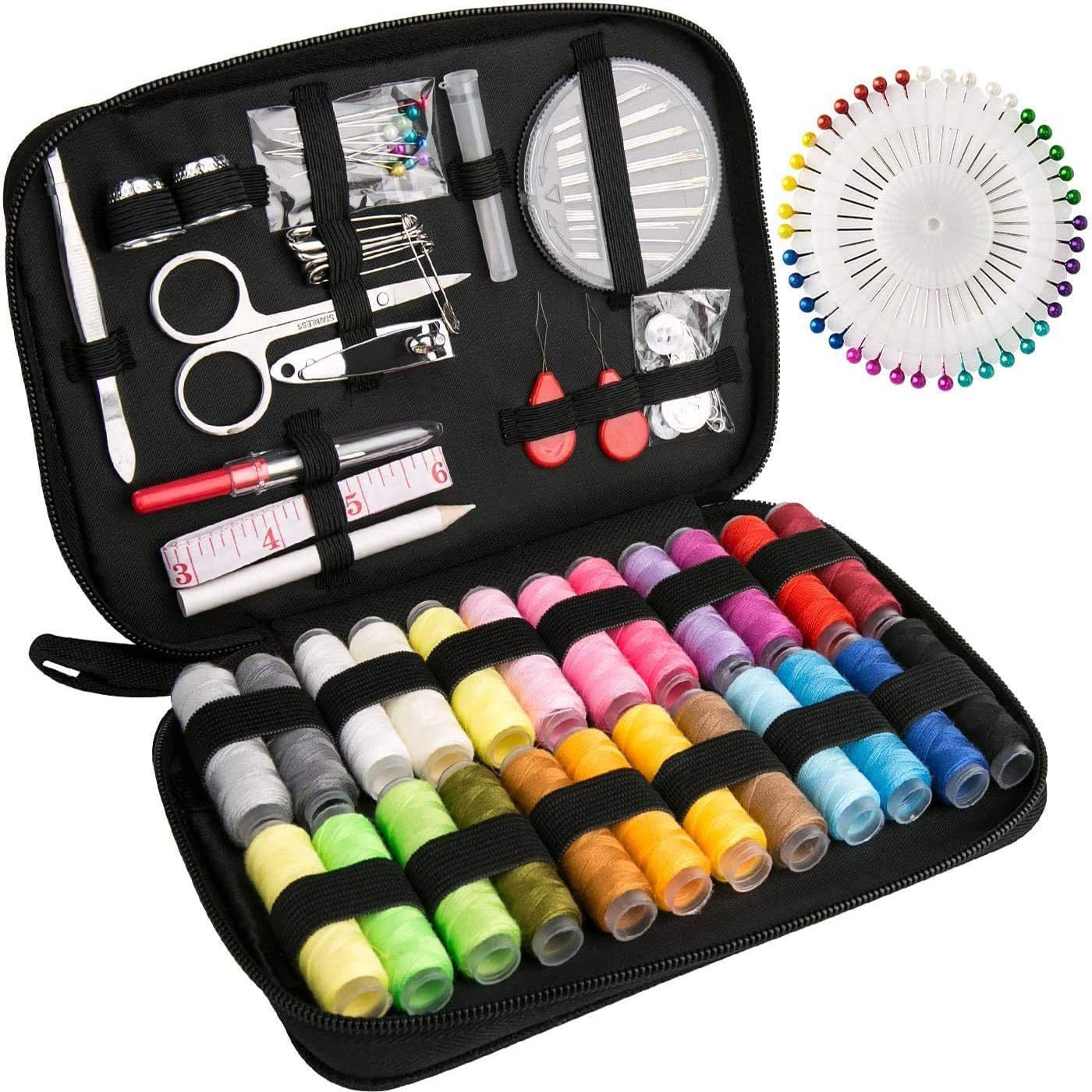 Westspark Sewing Supplies Kit, Professional Sewing Kit with Case, Travel Sewing Set with Scissors, Threads, Needles Etc for Beginner, Travel, Adults, DIY and Emergency Use