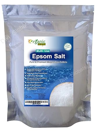 OrganicWays Epsom Salt for Bathing, Relaxing Foot and Pain Relief Therapeutic Spa Treatment (900 g)
