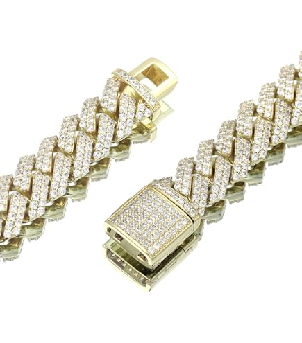 ICEDIAMOND 15MM Baguette CZ Diamond infinity Cuban Link Chain