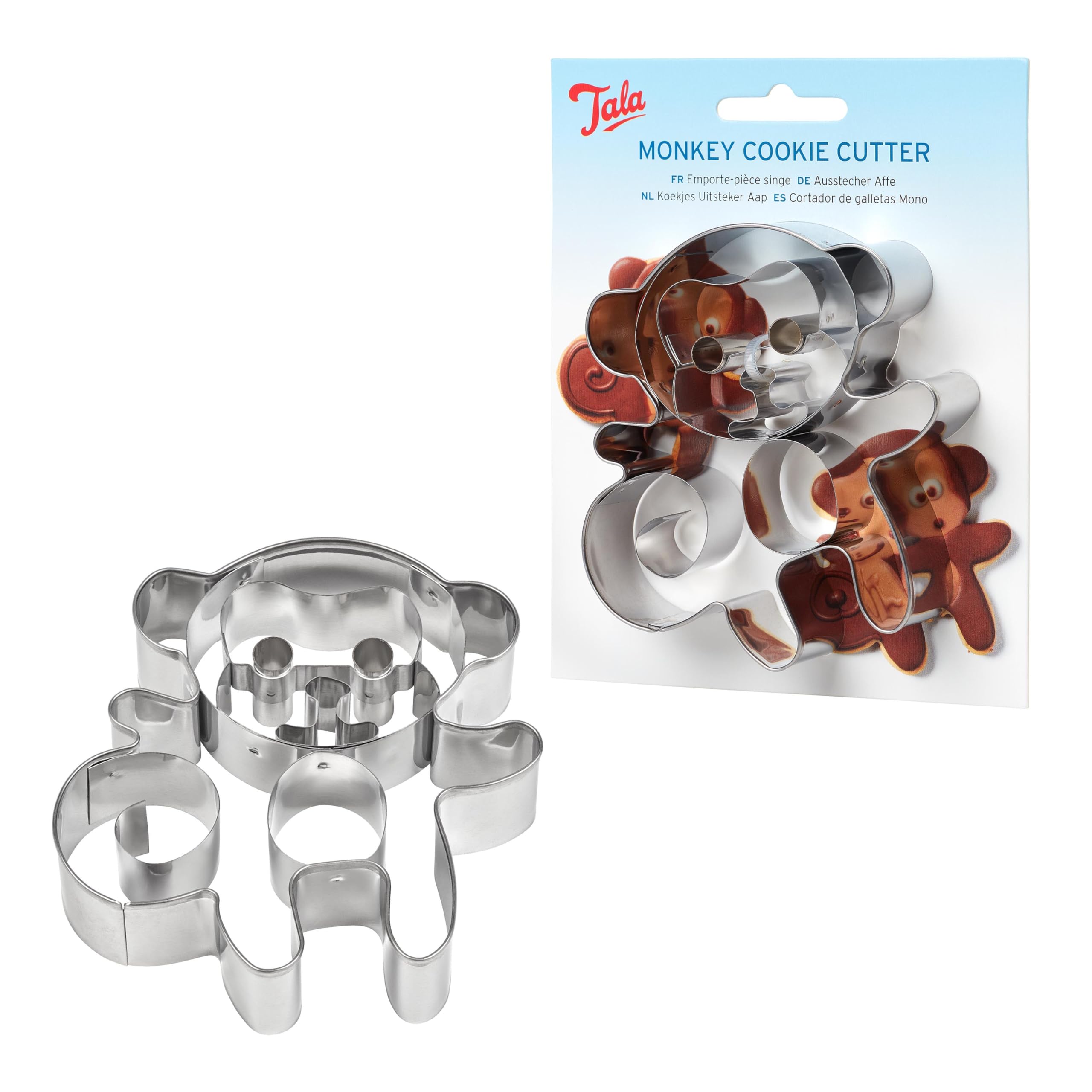 Tala Monkey Cookie Cutter, Detailed Biscuit Cutter for Baking, Perfect for Fondant and Dough, Stainless Steel Cutter