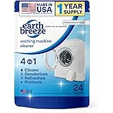 Earth Breeze Washing Machine Cleaner Tablets - 1 Year Supply - Deep Cleans, Removes Odors, Residue & Buildup - Front Load, To