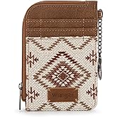 Montana West Wrangler Card Wallet for Women Vintage Aztec Western Credit Card Holder for Women Credit Card Wallet with Zipper Pocket WG2213-W005BG
