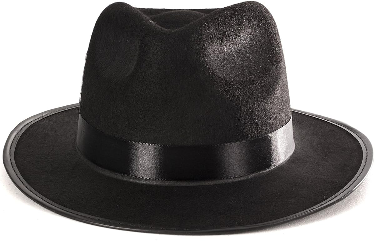 Funny Party Hats Black Fedora Gangster Hat Costume Accessory - Pack of 12 at  Men’s Clothing store