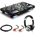 Hercules DJ Control Inpulse 500 DJ Software Controller + Professional DJ Headphones + Stereo Audio Cable + Hosa Interconnect Cable