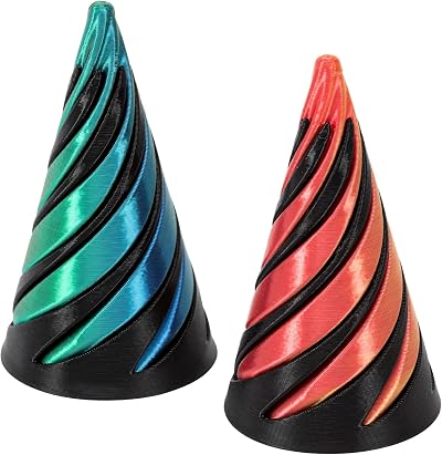 Youkly 2 Pack Impossible Cone Pyramid Spiral Fidget Toy 3D Printed Vortex