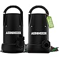 AEROMIXER Regular 3/4 HP Submersible Mixing + Aerating Pump Bundle with AEROMIXER 1 HP Transfer Pump - Water Aerator & Garden Utility Sump Pumps for Fertilizer, Power Water Pumps Submersible Outdoor