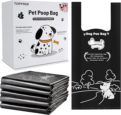 Topfree 500 Extra Thick Dog Poop Bags with Handles Corn Starch Blend