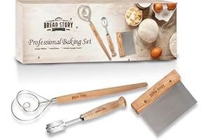 Professional Baking Kit Bread Lame, Danish Whisk Set and Wooden Scraper