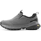 FitVille Wide Slip on Shoes for Men Hiking Walking Shoes Trekking Loafer with Arch Support | Slip Resistant | Wide Toe Box