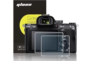 【2 Pack】Glass Screen Protector Film for Sony A1 A7C A7RIV A7RIII A7RII A7III A7II A7SIII A7SII, 0.3mm Ultra-Thin Tempered Gla