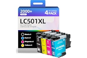 Skydo LC501XL Ink Cartridges LC501 Ink Repalcemengt for Brother LC501 XL Ink Cartridges Work with Brother Work Smart MFC-J136
