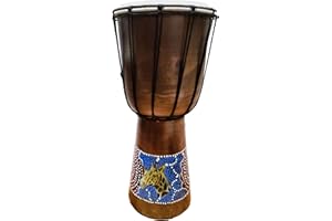 STONEAGE ARTS Djembe Drum Hand Painted Multicolored Dot Aborigine With Unique Random Patterns Bongo African Inspired Music Awesome Gifting Idea. Abstract Wild Animals (16 Inch, Giraffe)