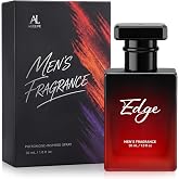 Edge Pheromone Cologne for Men, Long-Lasting Perfume, 30 mL/1 Fl Oz | Alcohol-Free Spicy Woody Scent With Grapefruit, Pink Pepper And Ambergris, Masculine Appeal, Daily Wear, Gifts For Him &amp; Dad