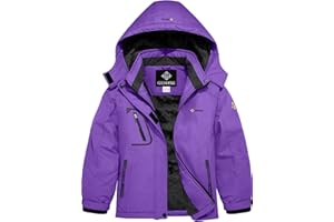 GEMYSE Girl's Waterproof Ski Snow Jacket Windproof Winter Jacket with Hood