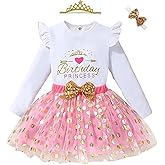 LYQTloml Toddler Kids Baby Girls Birthday Princess Outfits Dress Vest Tank Top Dot Mesh Tutu Skirt