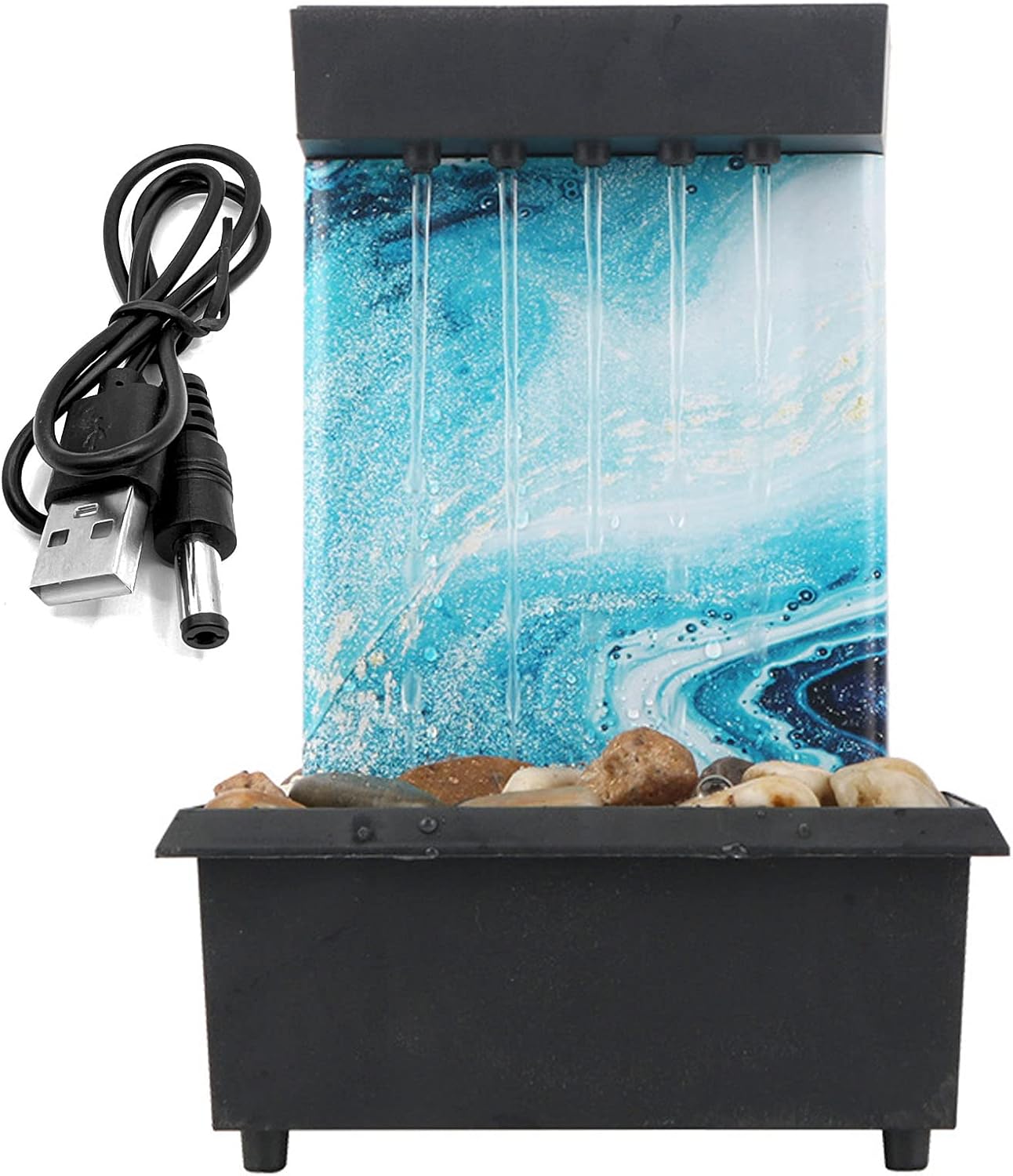 Indoor Fountains & Accessories - Rwoora Tabletop Ball Fountain Waterfalls,Irregular Stone Water Fountain Indoor for Relaxation,Home/Office Decoration Meditiation Water Resin, House Warming Gifts New Home (#1)