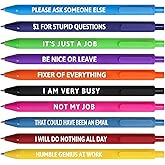 Fancy Land Funny Pens for Adults Sarcastic Pen with Sayings Novelty Black Ink Bulk Set Swear Ballpoint Pens for Coworkers Colleagues Office Gift Supplies 10Pcs
