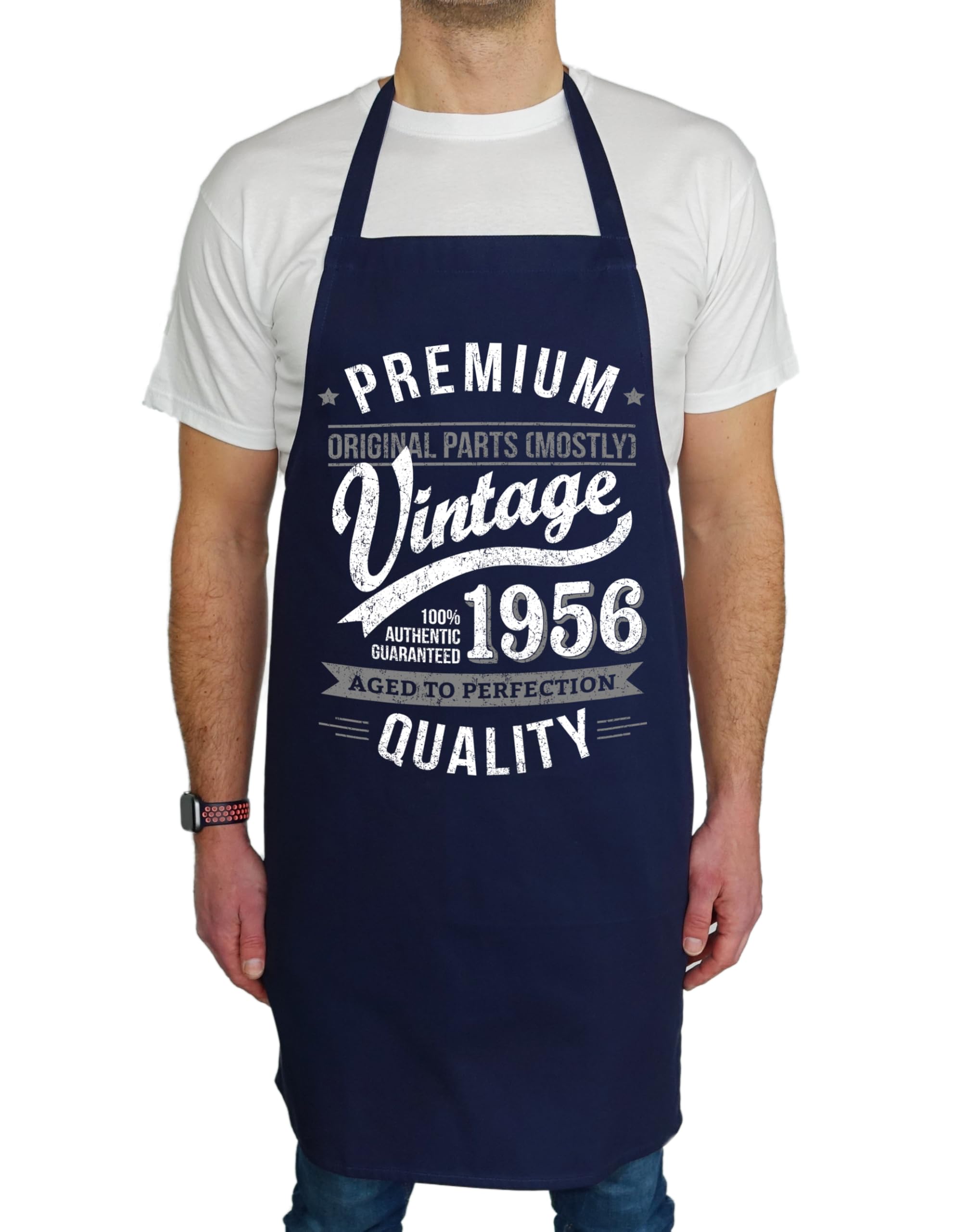 My Generation Gifts 1956 Premium Vintage Year - Aged To Perfection - 70th Birthday Gift | Present for Men Apron Navy