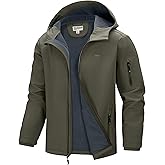 33,000ft Men's Hooded Softshell Jacket Waterproof Lightweight Insulated Windbreaker Fleece Lined Rain Shell Jacket