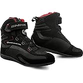 SHIMA EXO Vented, Motorcycle Shoes for Men | Breathable, Reinforced Street Riding Shoes with ATOP Closure System, Ankle Support, Anti-Slip Sole, Gear Pad (Black, 10.5)