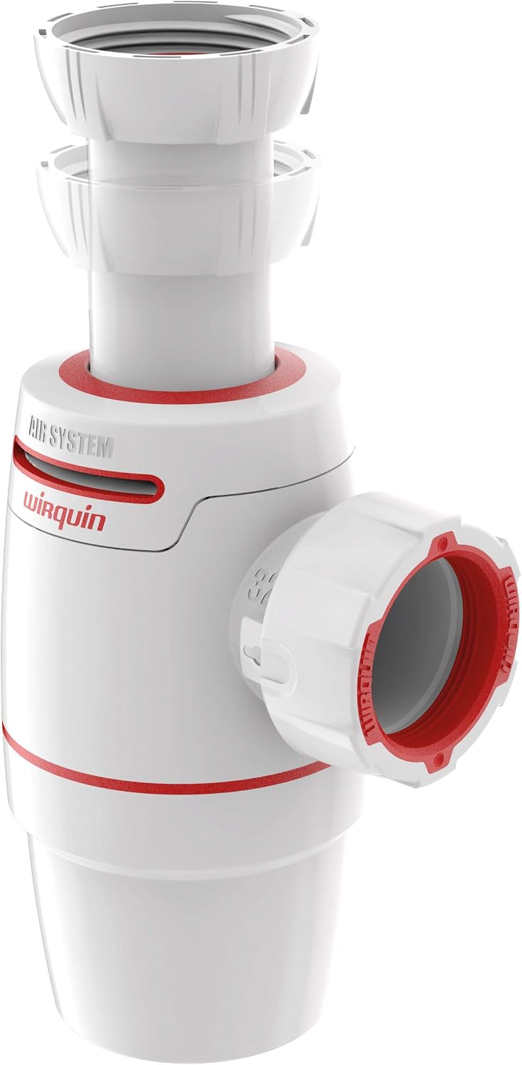 Wirquin 30722160 Neo Air Basin Siphon 1/4 Inlet & Outlet diameter 40 Zero Leak, White - Image 4