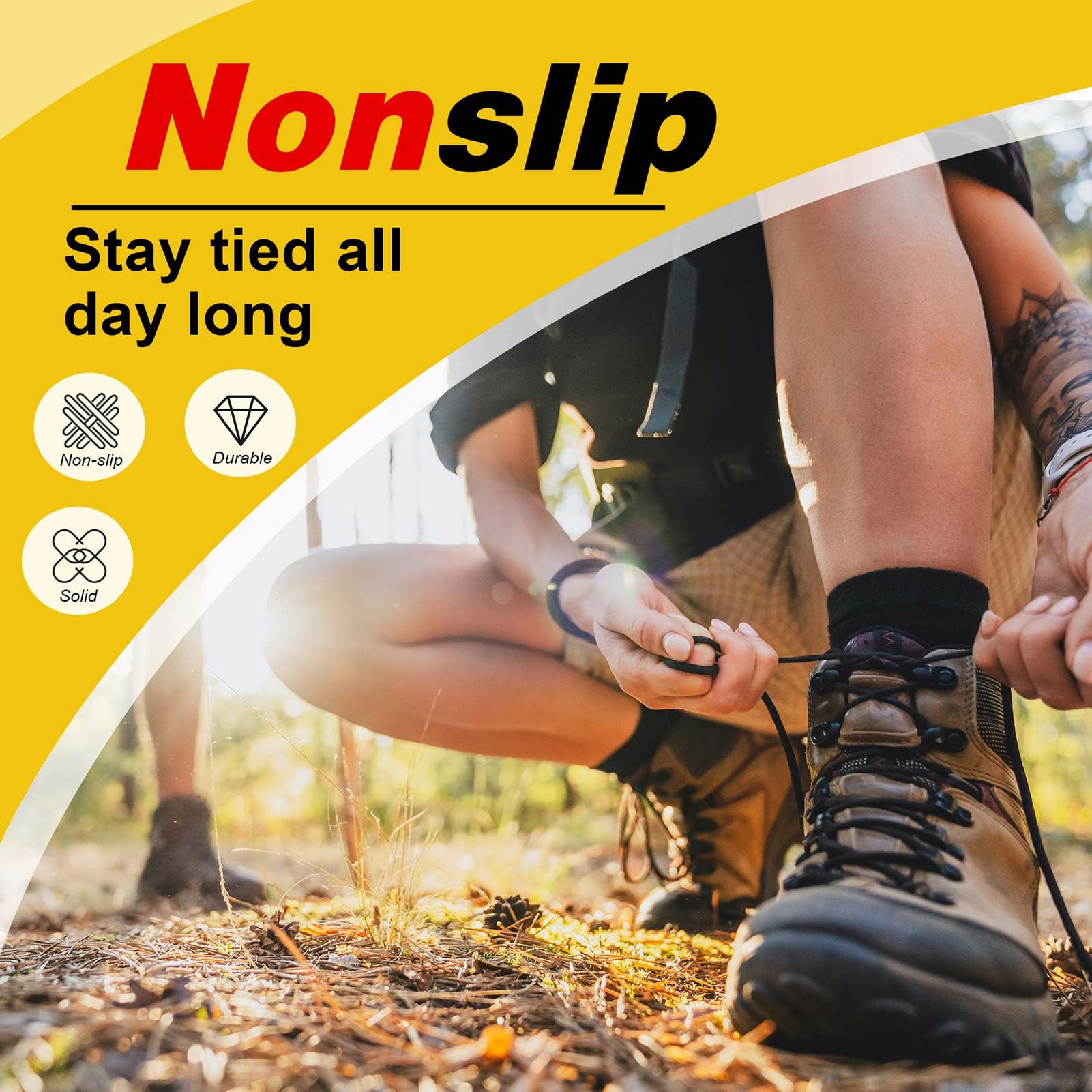 VSUDO 2 Pairs Round Boot Laces, 5/32